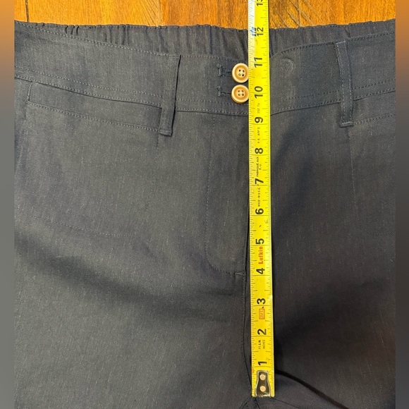 J.Jill Navy Blue Wide-Leg Capri Cropped Pants Flowy Linen Blend XLP (16-18) NWT - Picture 5 of 6